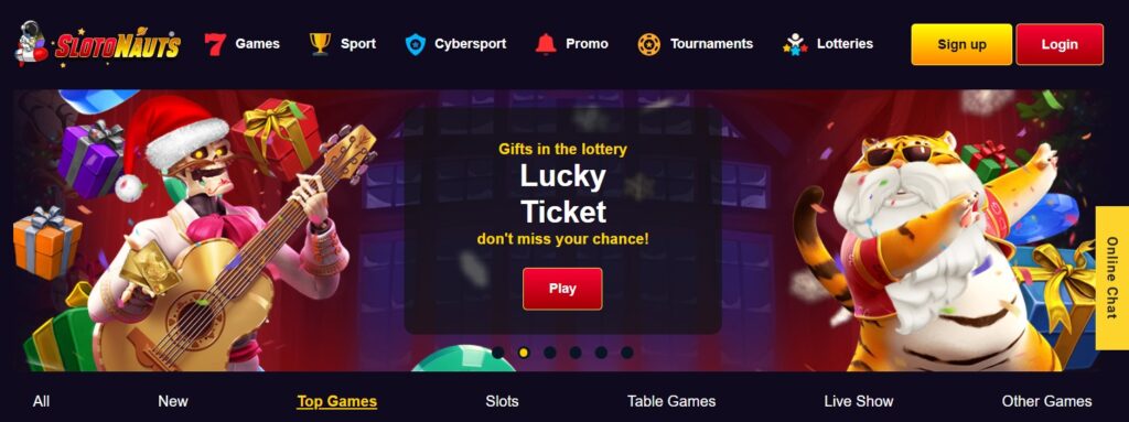 Slotonauts Casino main features.