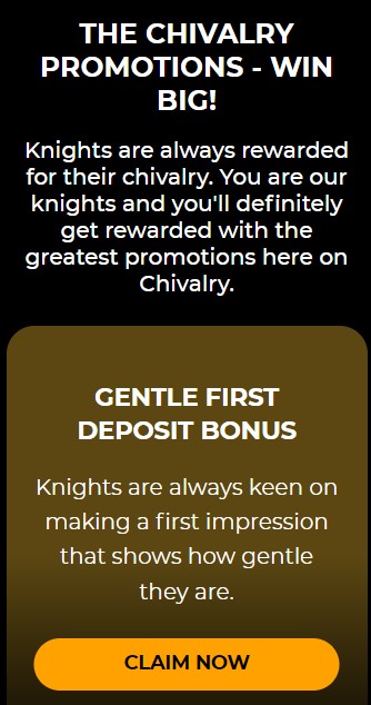 Chivalry Casino Benefits.