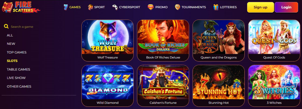 Firescatters casino slots.