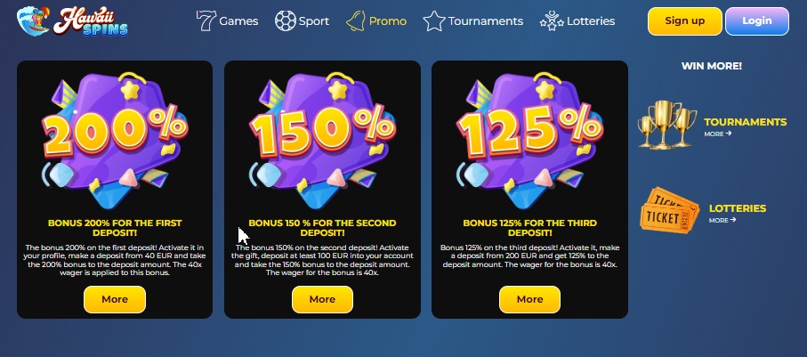 Casino Hawaiispins bonuses.