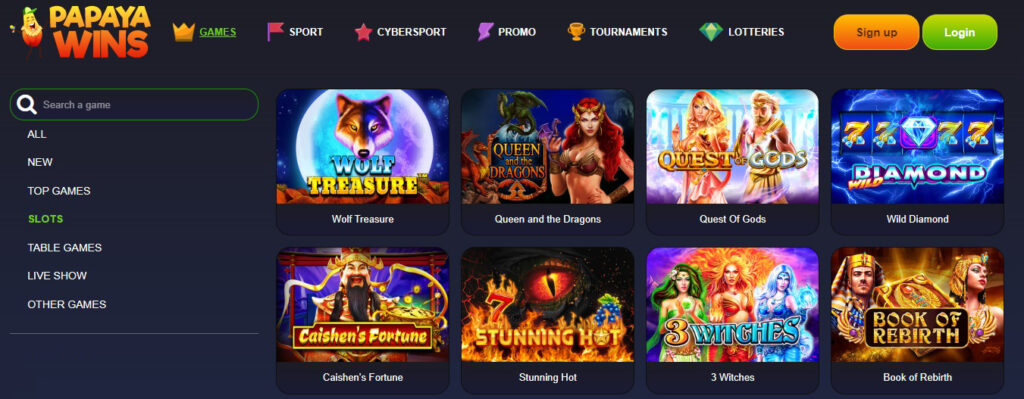 Gameplay experiences at PapayaWins casino.