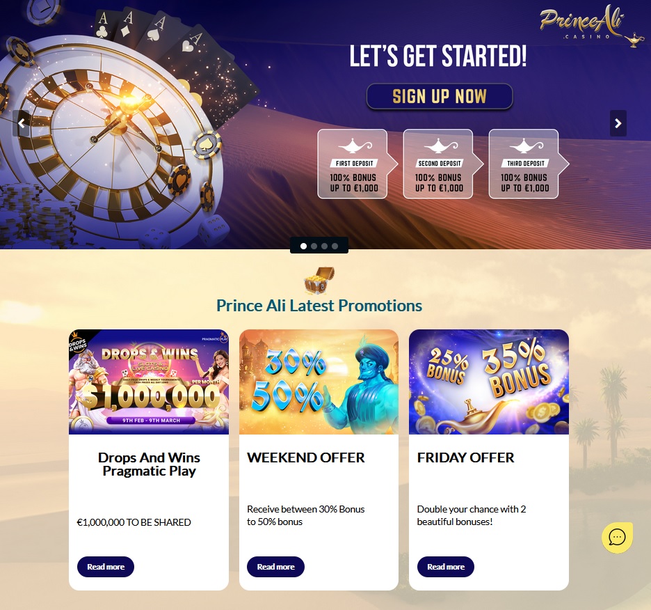 PrinceAli casino features.