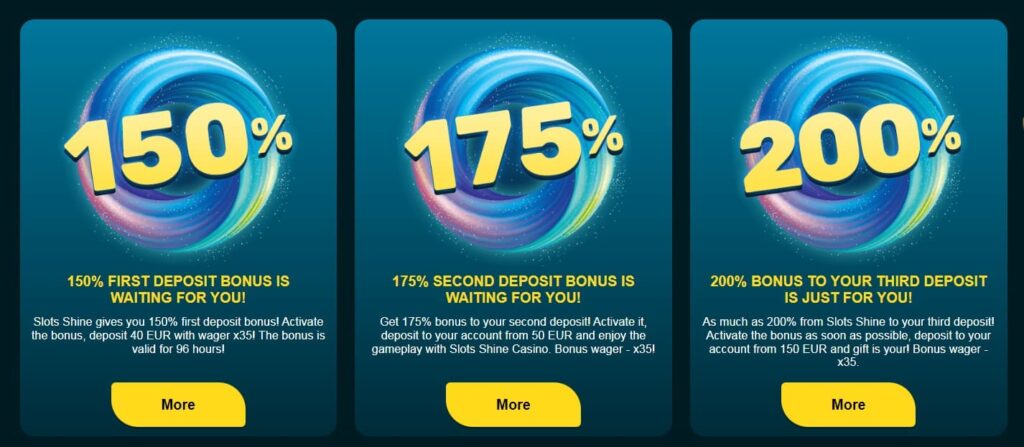 Slots Shine Casino Bonus.