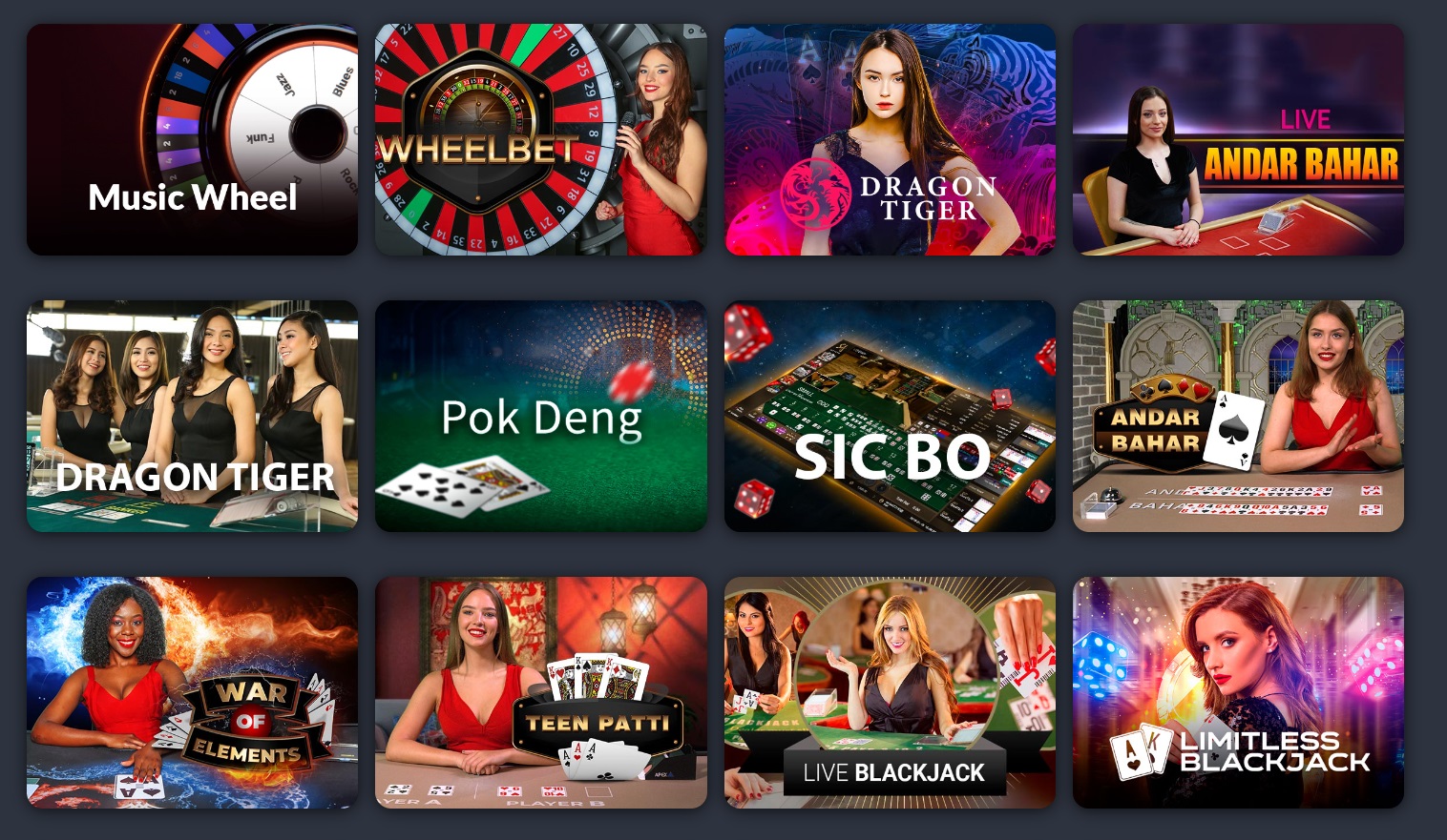 Live section at ProfessorWins casino.