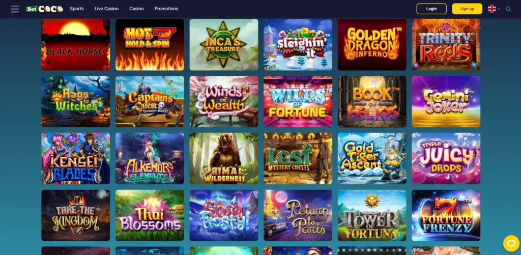 BetCoco Casino games.