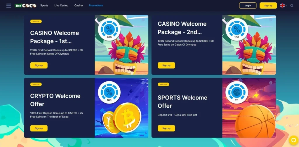 BetCoco Casino promotions.