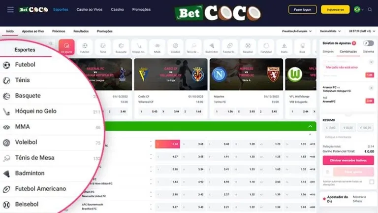 BetCoco Casino sport.