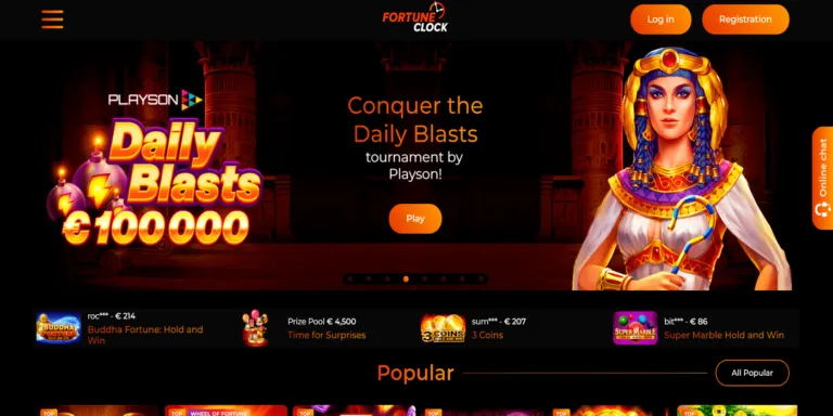 Fortune Clock Casino website.