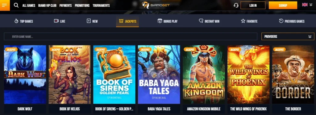 Biamo Bet Casino Features