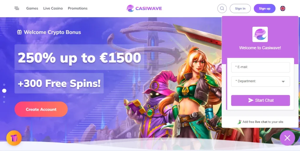 Customer Support at CasiWave Casino.