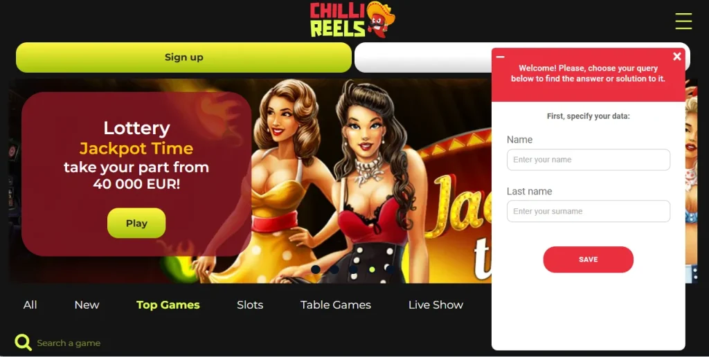 Customer Support at Chilli Reels Casino.