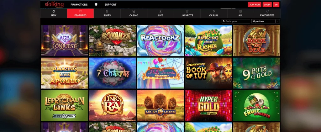 Featured Games by SlotKing Casino.