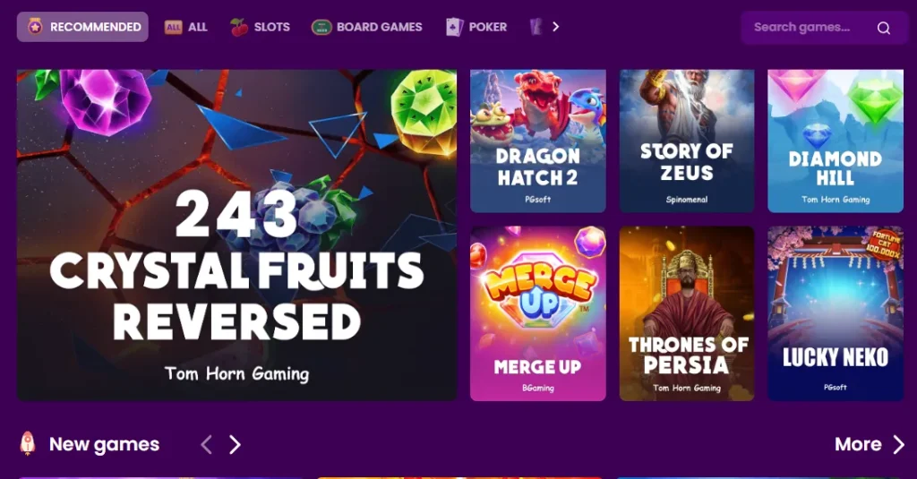 Featured Games by TrustDice Casino.