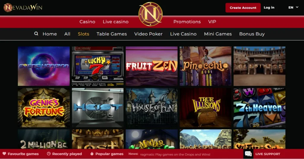 Top Games by Nevada Win Casino.