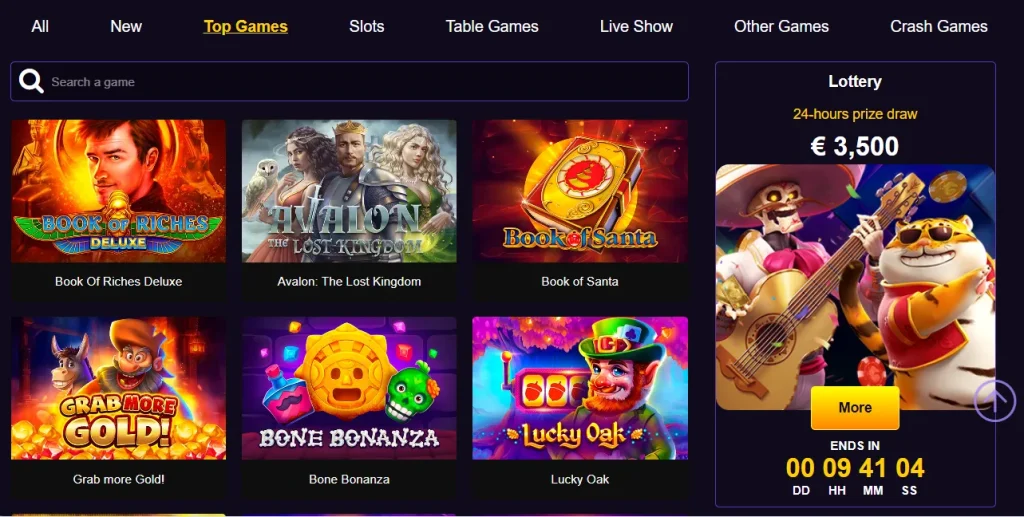 Top Games by Slotonauts Casino.