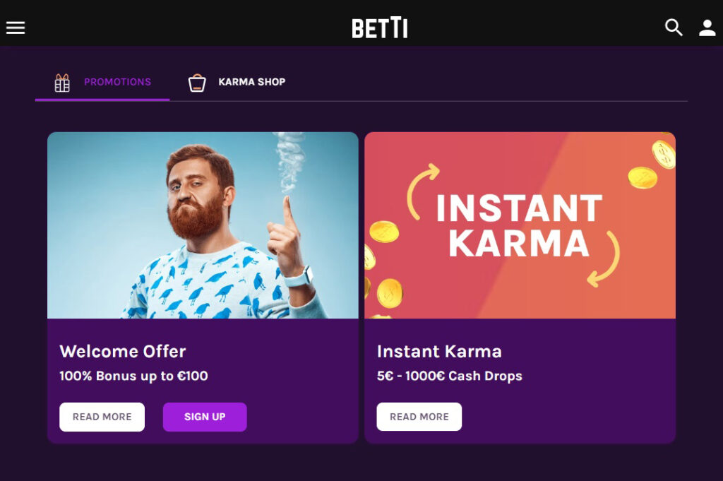 Betti Casino bonuses