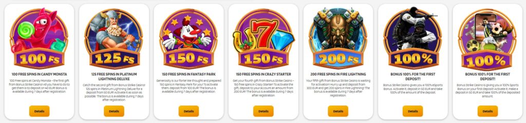 Bonus Strike Casino promotions