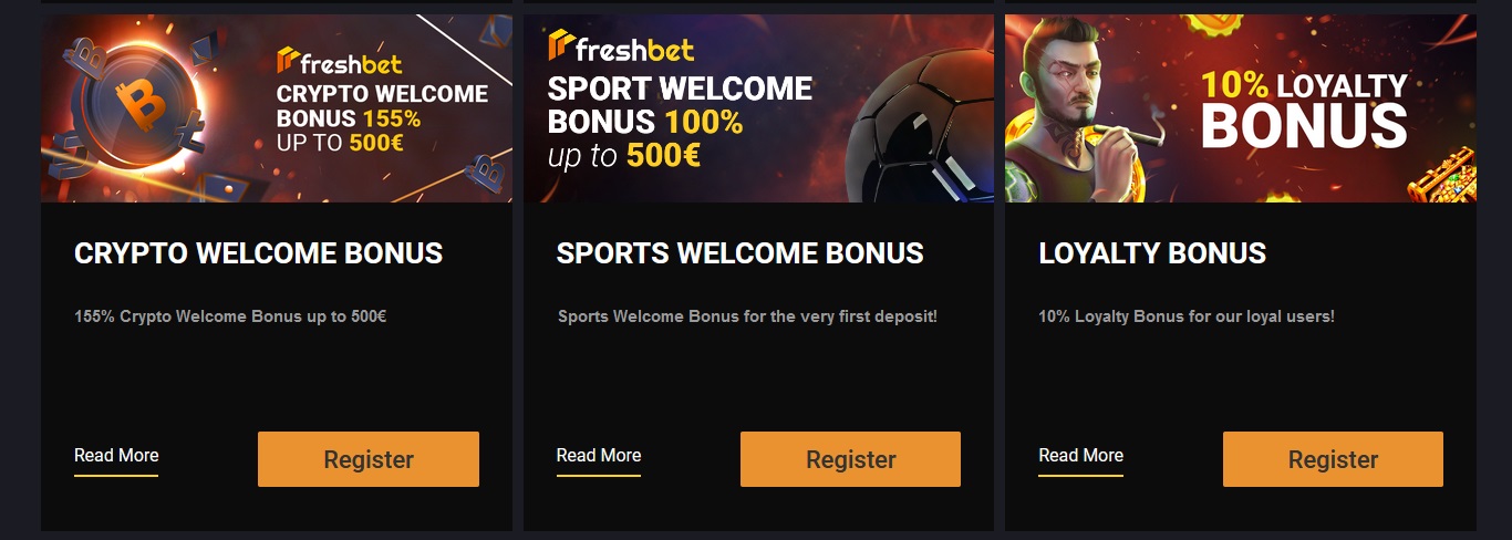 Bonus option by Freshbet Casino