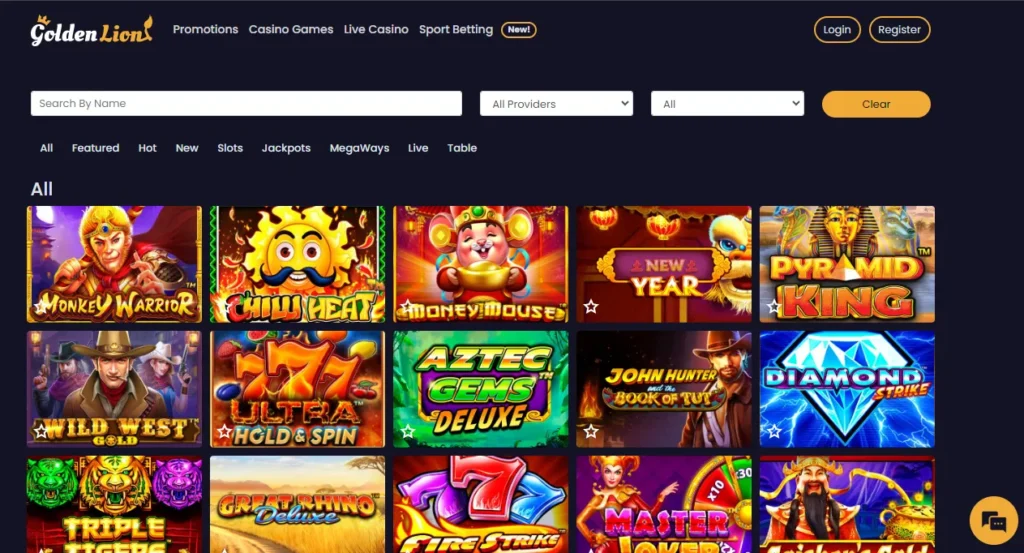 Hot featured games by Golden Lion casino