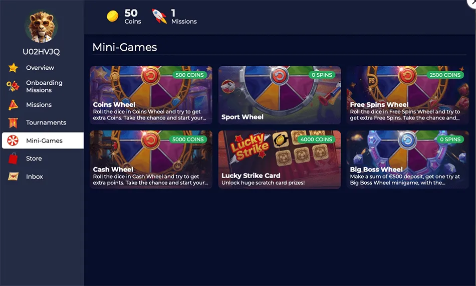 NineWin Casino game page