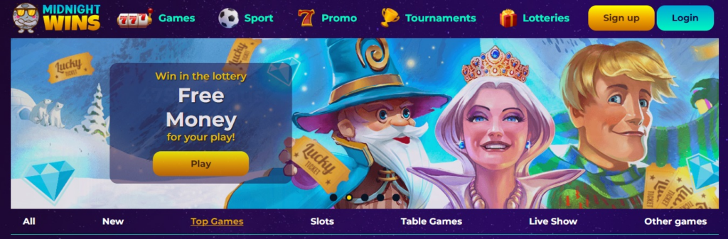 Midnight Wins Casino main banner