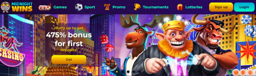 Second bonus banner at Midnight Wins Casino