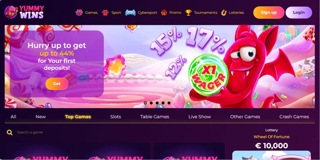 Yummy Wins Casino banner