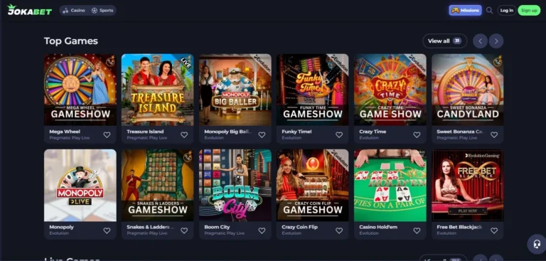 Jokabet Casino top games