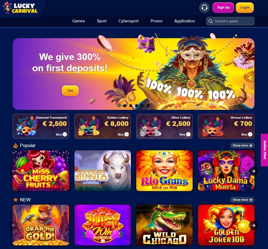 Lucky Carnival Casino mobile version