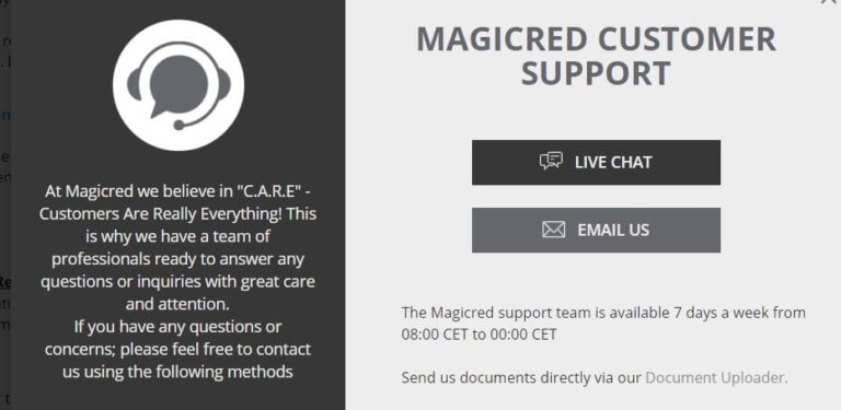 Magic Red Casino support