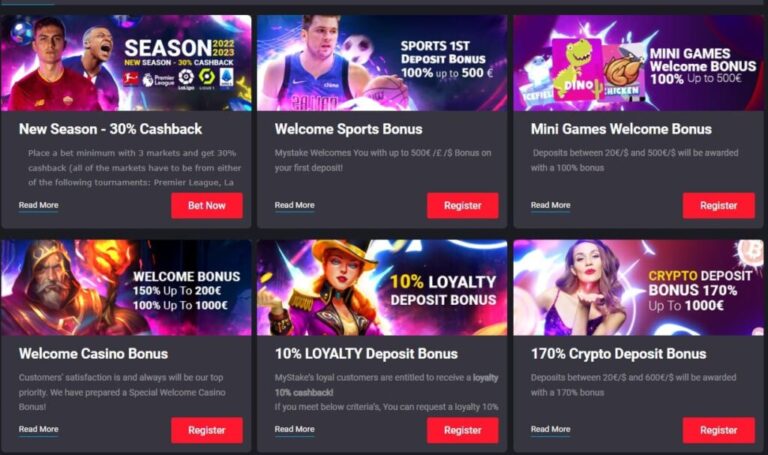 MyStake Casino bonuses