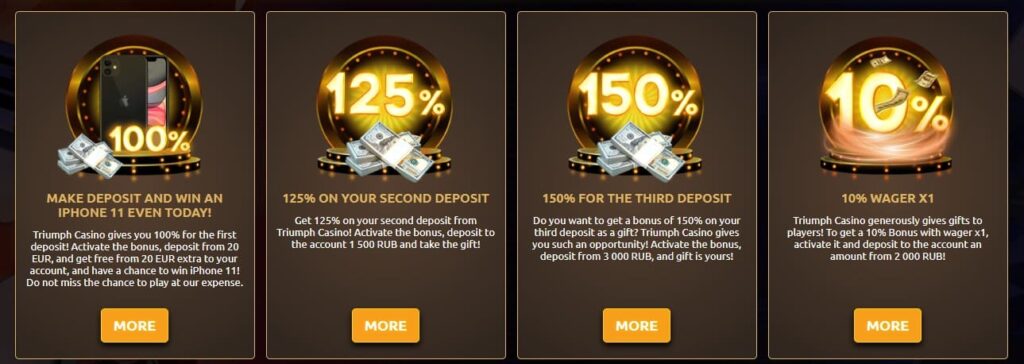 Triumph Casino bonuses