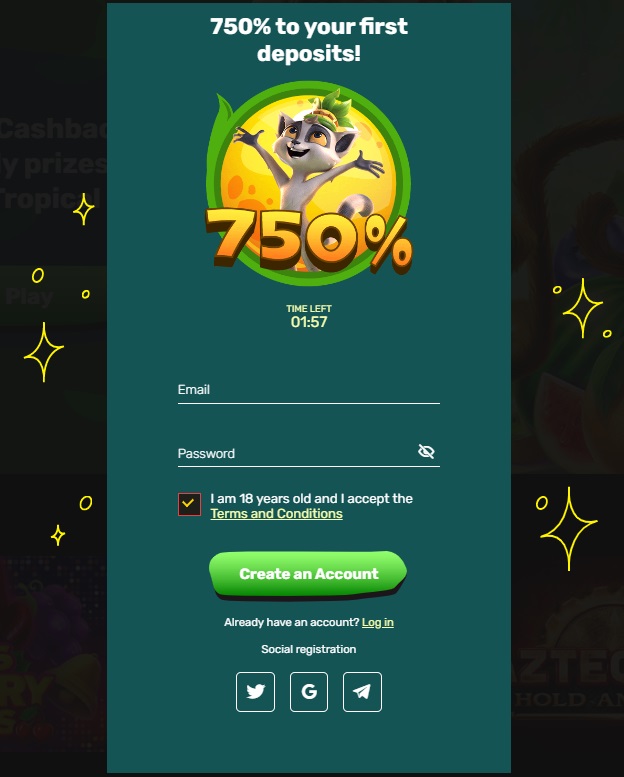 Tropical Wins Casino sign up