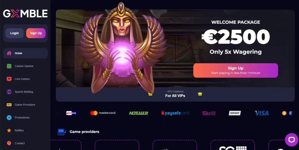 Gxmble Casino main banner