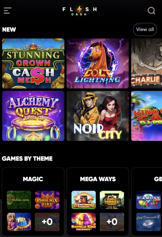 FlashDash Casino games