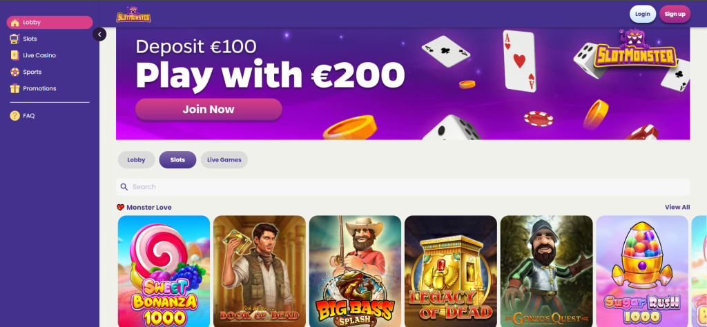 Play Games on SlotMonster casino