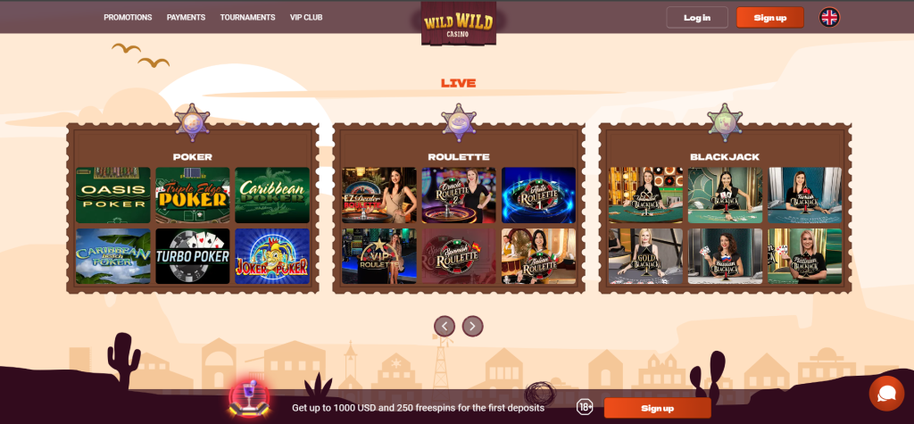 Play Live Games on WildWild casino